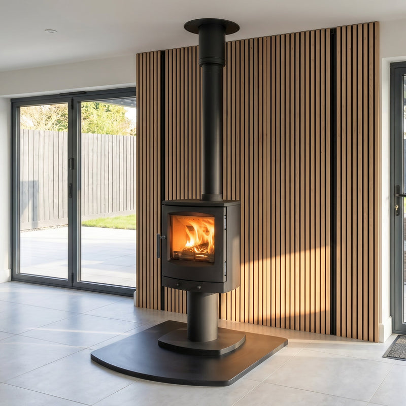 Mazona Eco Crewe 5kW Stove, Multifuel, Woodburning, Pedestal, Freestanding, Eco Design Approved, Defra Approved
