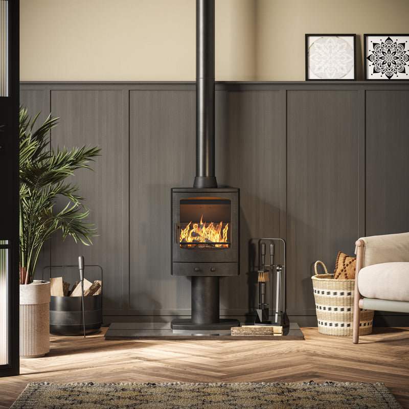 Mazona Eco Crewe 5kW Stove, Multifuel, Woodburning, Pedestal, Freestanding, Eco Design Approved, Defra Approved