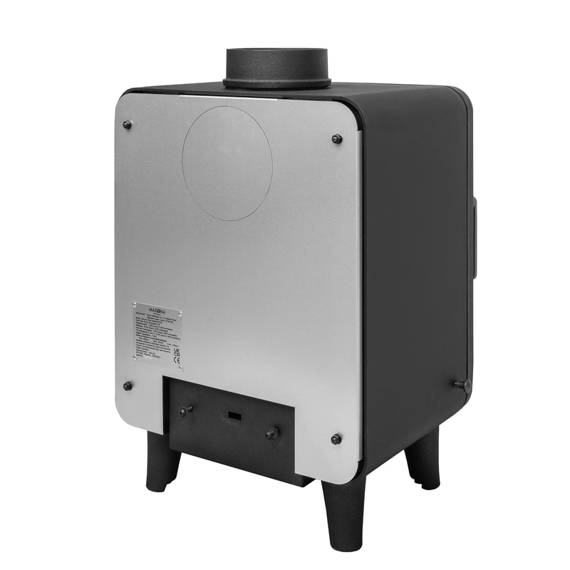 Back of Black Multifuel Woodburning Stove