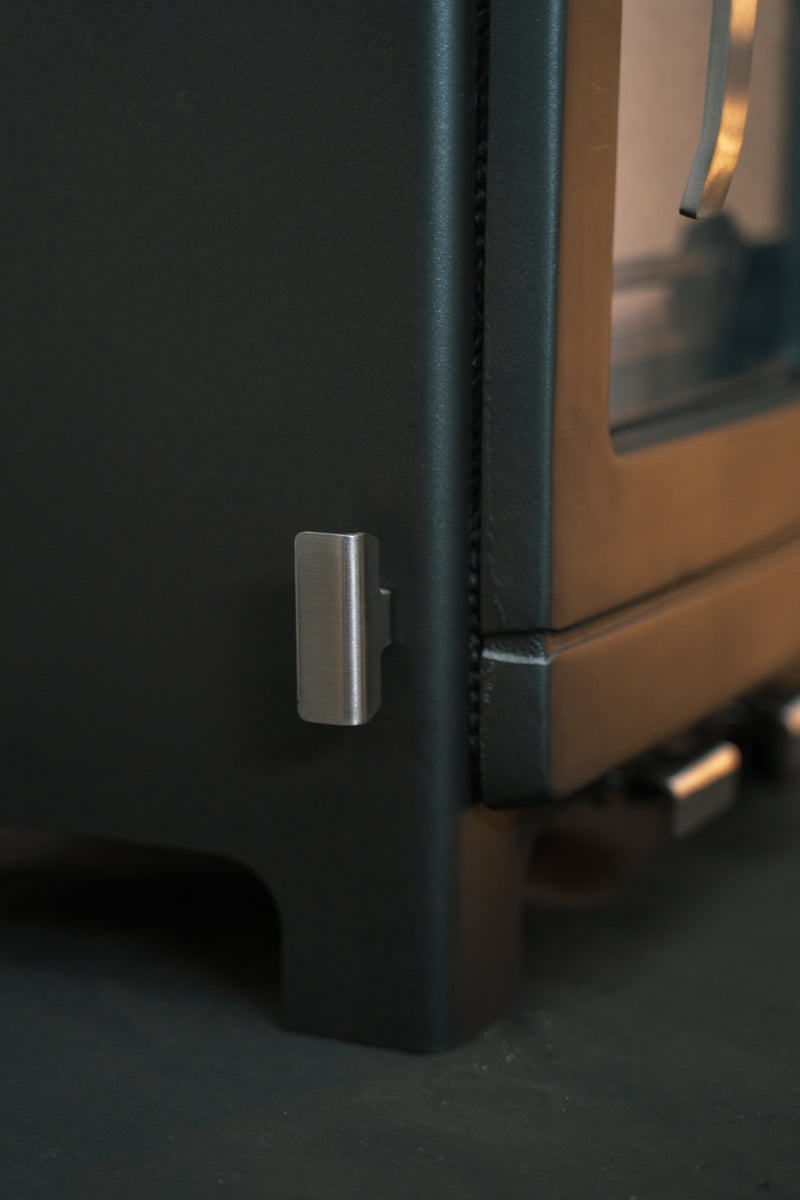  Mazona Ripley Stove without flames side view close up