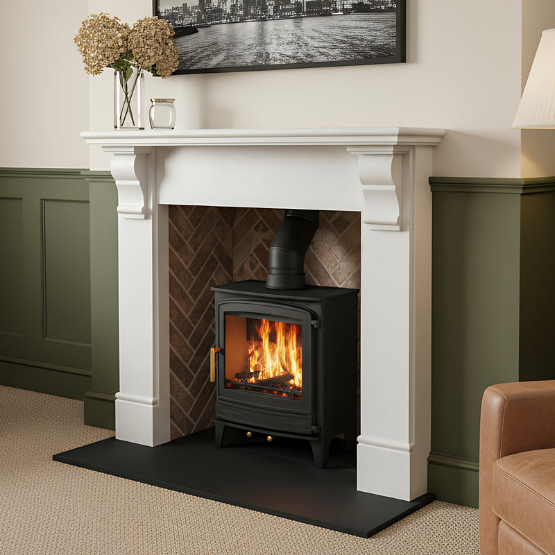 Mazona Warwick Widescreen 5kW Multifuel Woodburning Stove, Freestanding, Eco Design Approved, Defra Approved