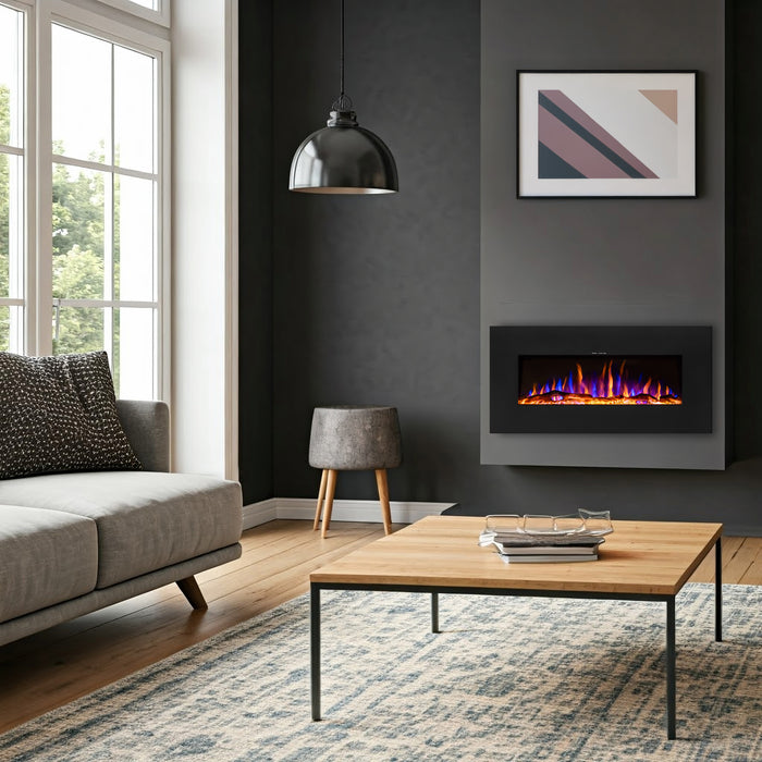 Ezee Glow Mini Zara Metal Frame Wall Mounted or Recessed / Built-In Electric Fire