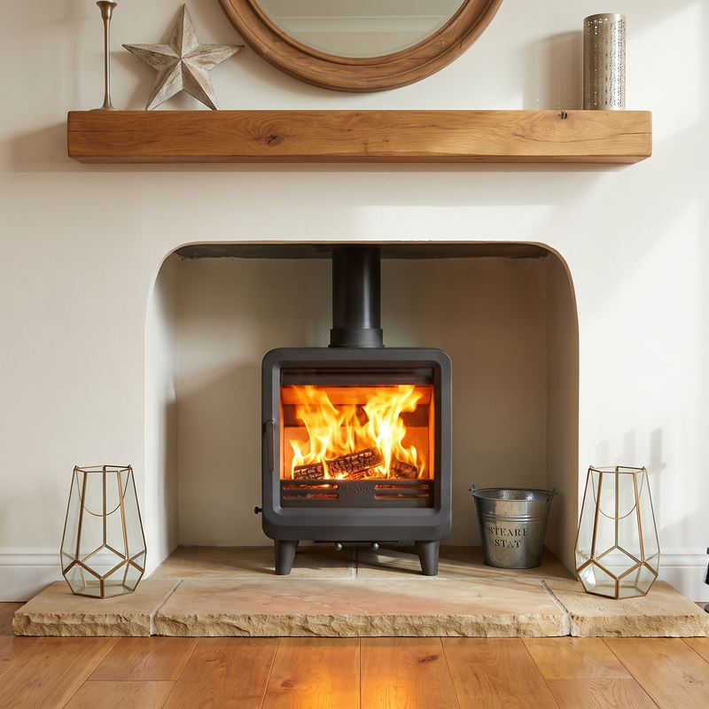 Mazona Heatwave 5kW Widescreen Multifuel Woodburning Stove, Freestanding, Eco Design, Approved Defra Approved