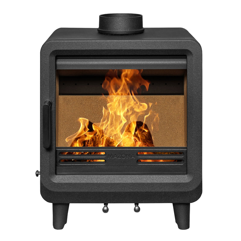 Mazona Heatwave 5kW Widescreen Multifuel Woodburning Stove, Freestanding, Eco Design, Approved Defra Approved