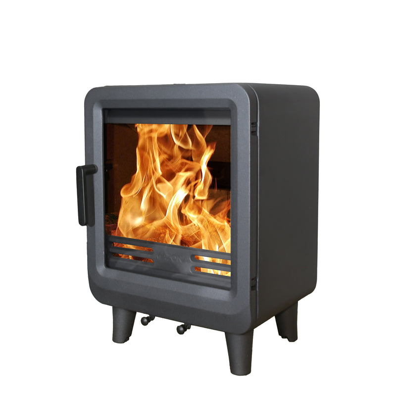 Mazona Heatwave 5kW Multifuel Woodburning Stove, Grey Freestanding Eco Design Approved, Defra Approved