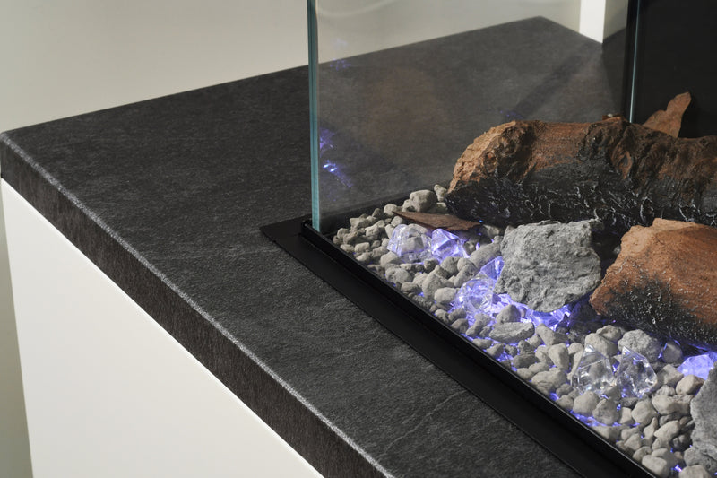 Elgin & Hall Evento 54" Arteon 1000-3SL Electric Fireplace Suite, Nightfall & Ash white