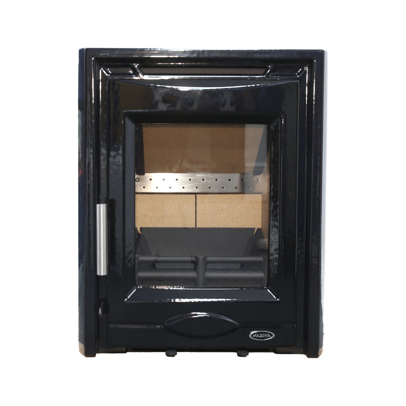 Mazona Dedham 5kW Stove Enamel Black, Multifuel, Woodburning, Inset, Eco Design Approved, Defra Approved