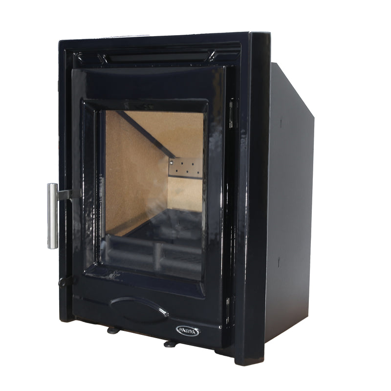 Mazona Dedham 5kW Stove Enamel Black, Multifuel, Woodburning, Inset, Eco Design Approved, Defra Approved