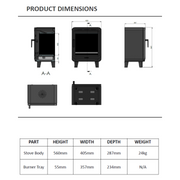 Picture of product dimensions of Mazona Heatwave 
