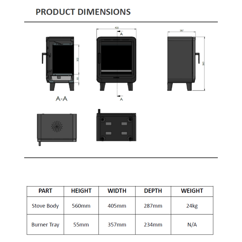 Picture of product dimensions of Mazona Heatwave 