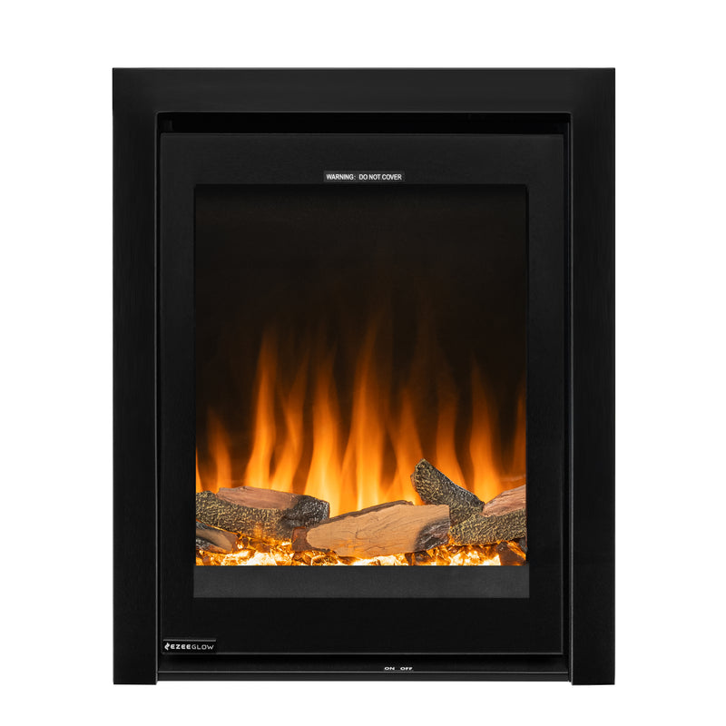 Ezee Glow Pulse Black Inset Electric Fire With Glass Trim