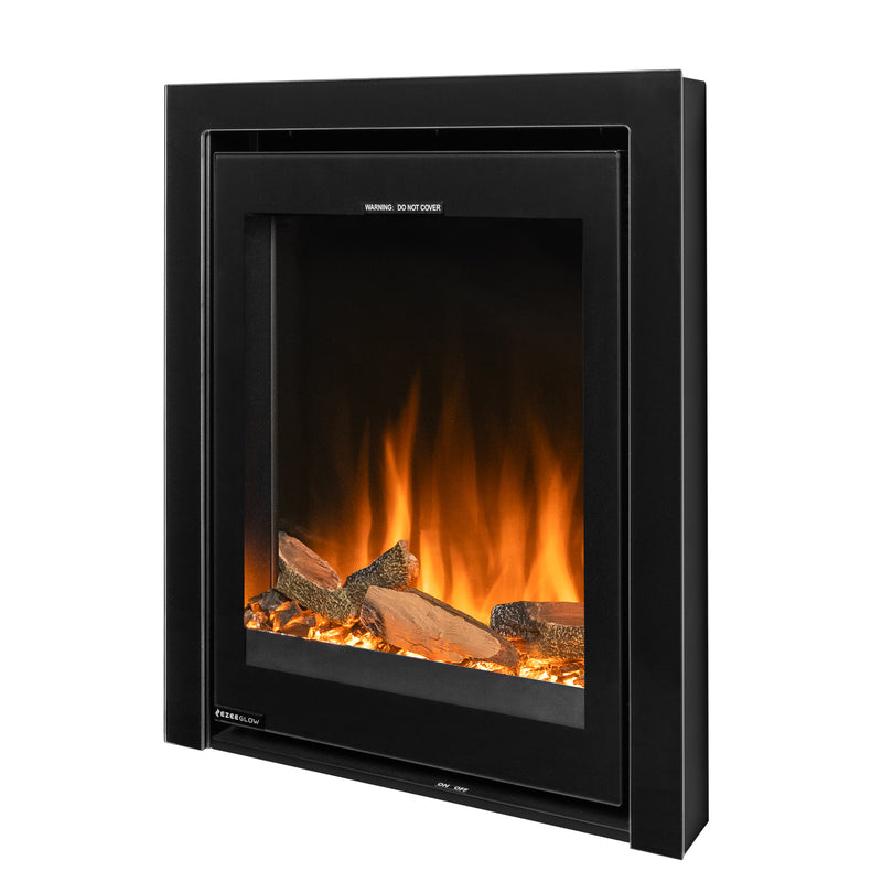 Ezee Glow Pulse Black Inset Electric Fire With Glass Trim