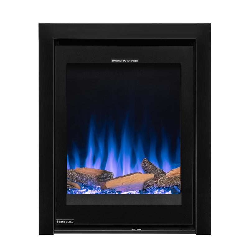 Ezee Glow Pulse Black Inset Electric Fire With Glass Trim