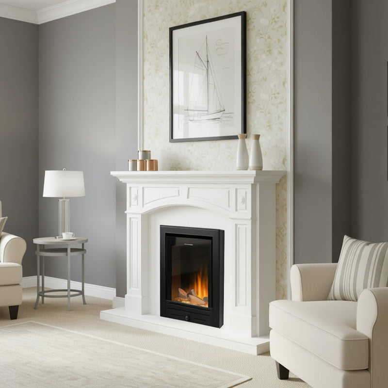 Ezee Glow Pulse Black Inset Electric Fire With Metal Trim
