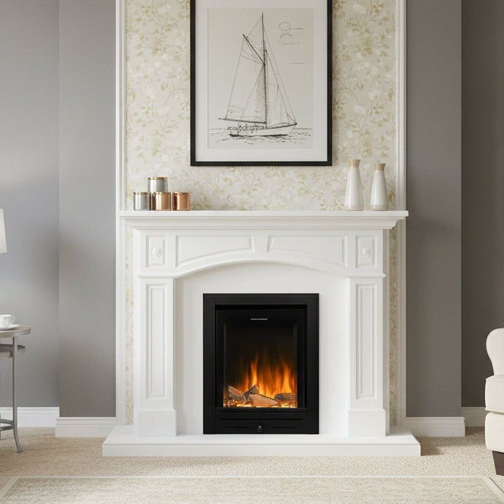 Ezee Glow Pulse Black Inset Electric Fire With Metal Trim