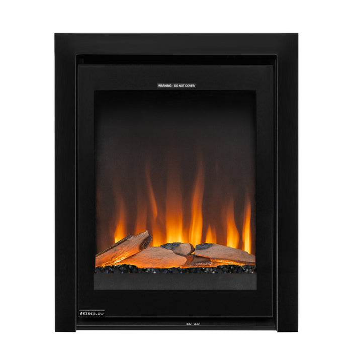 Ezee Glow Pulse Black Inset Electric Fire With Glass Trim