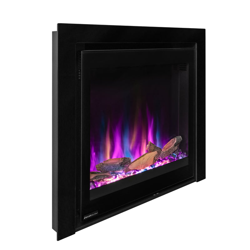 Ezee Glow Pulse Widescreen Black inset Electric Fire With  Glass Trim