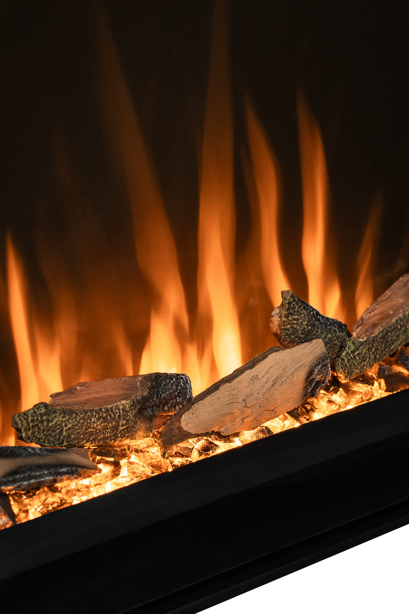 Ezee Glow Pulse Widescreen Black inset Electric Fire With  Glass Trim