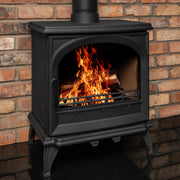 Mazona Albourne Multifuel Stove on red brick background 