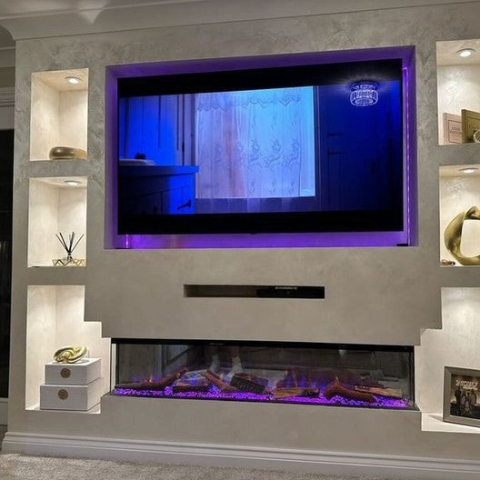 Ezee Glow 72'' Celestial Built-In Media Wall Electric Fire