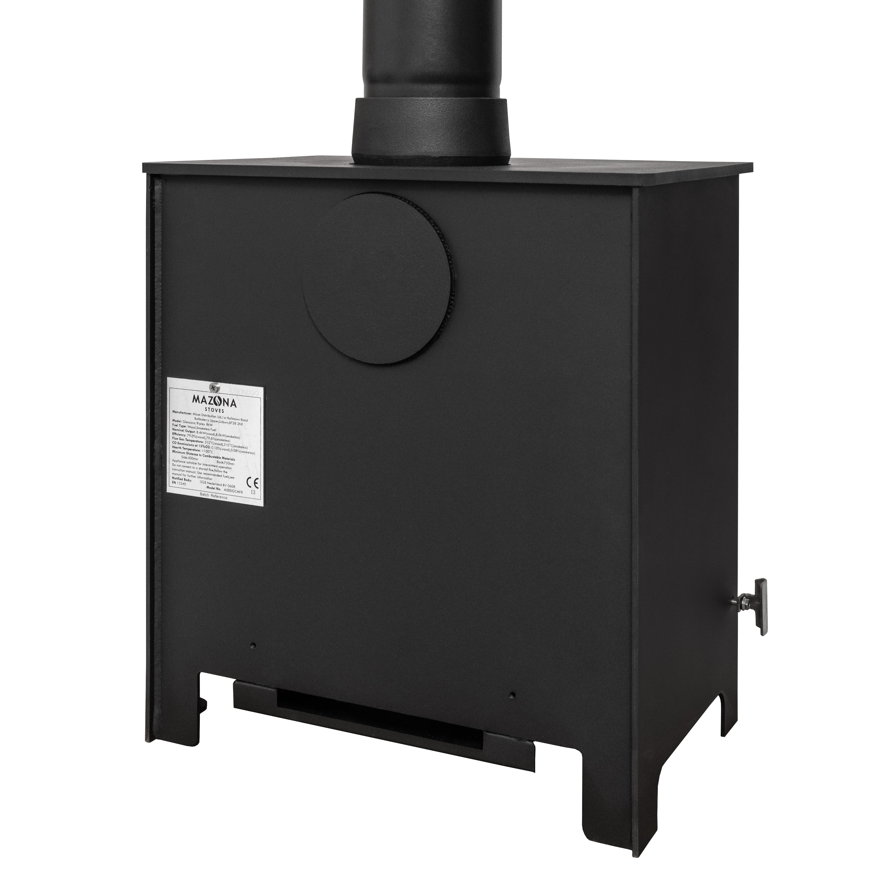Mazona Ripley 8kW Multifuel Woodburning Stove, Freestanding, Eco