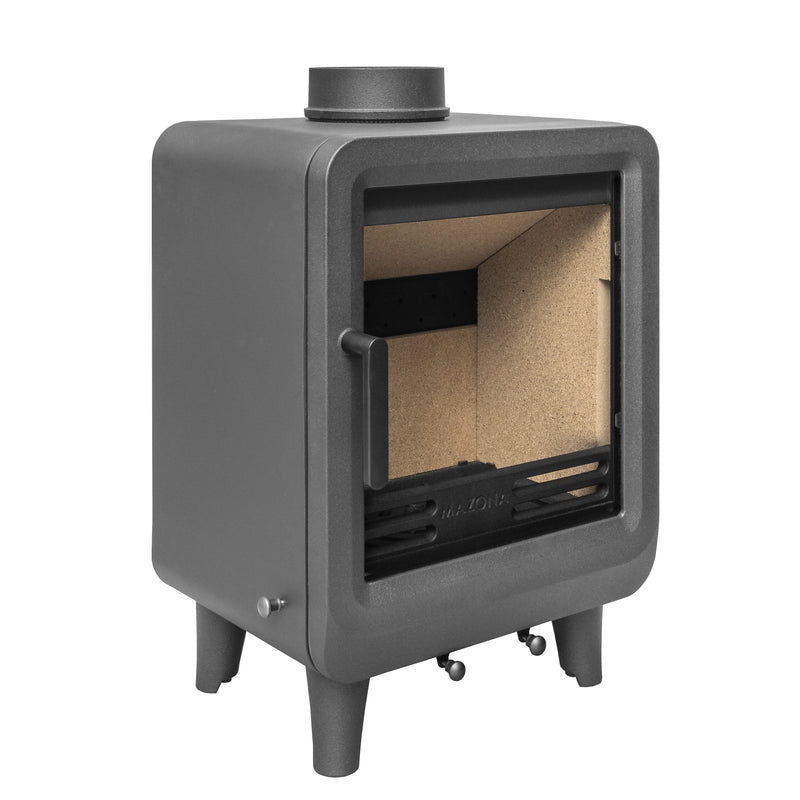 Mazona Heatwave 5kW Multifuel Woodburning Stove, Grey Freestanding Eco Design Approved, Defra Approved