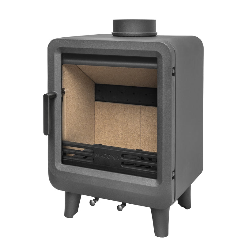 Mazona Heatwave 5kW Multifuel Woodburning Stove, Grey Freestanding Eco Design Approved, Defra Approved