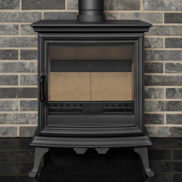 Mazona Bedford 8kW Stove in Grey, Multifuel, Woodburning, Freestanding, Eco Design Approved, Defra Approved