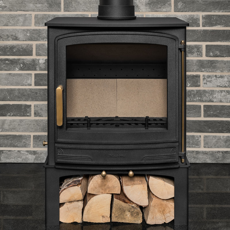 Mazona Warwick 8kW Multifuel Woodburning Stove, With Log Store, Freestanding, Eco Design Approved, Defra Approved