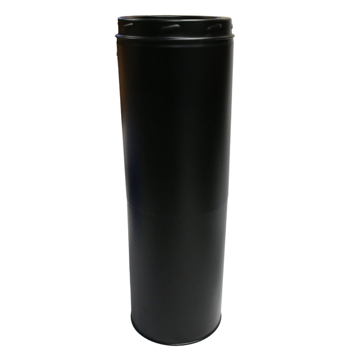 6 Inch Black Twin Wall Adjustable Pipe 300-500MM