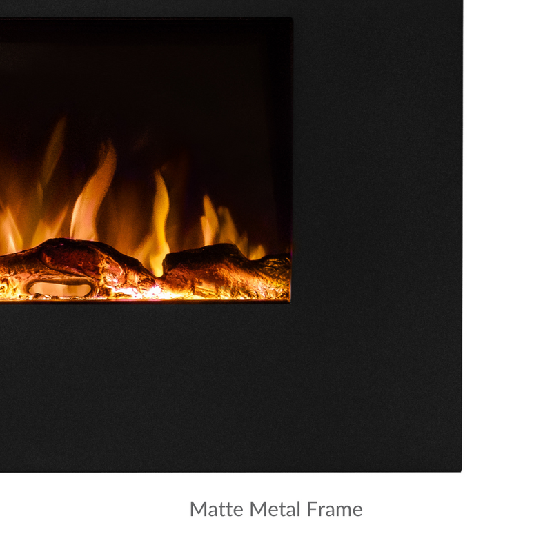 Ezee Glow Grand Zara 60" Metal Frame Wall Mounted or Recessed / Built-In Electric Fire