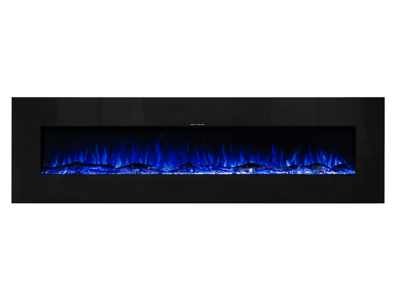 Ezee Glow XL Zara 72"  Black Wall Mounted or Recessed / Built In Electric Fire