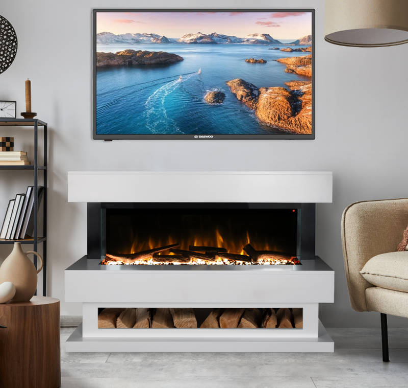 Ezee Glow 36'' Aura Media Wall Electric Suite