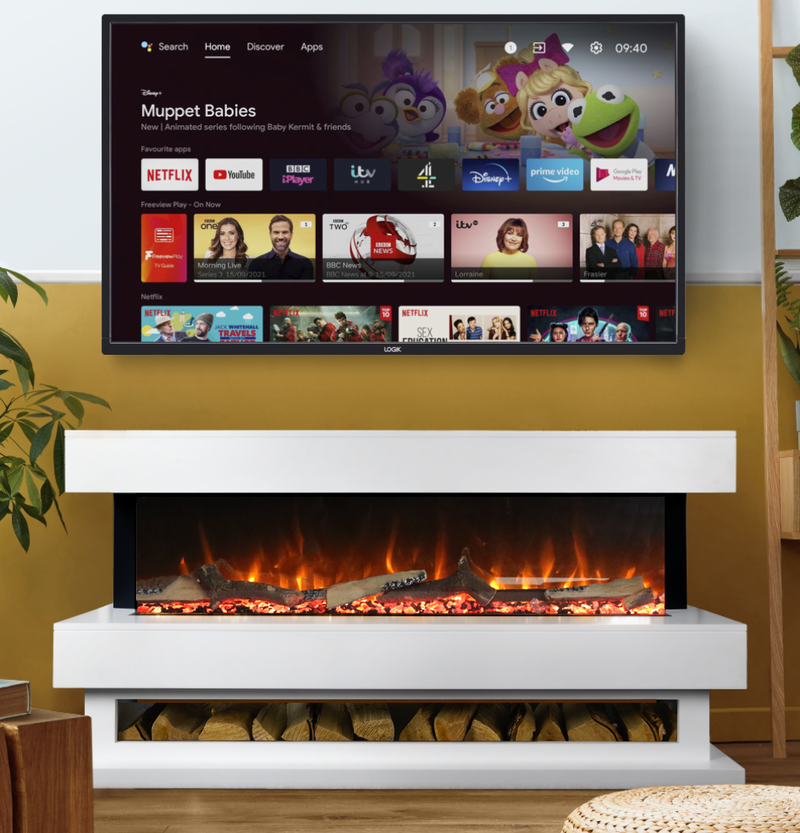 Ezee Glow 50'' Aura Media Wall Electric Suite