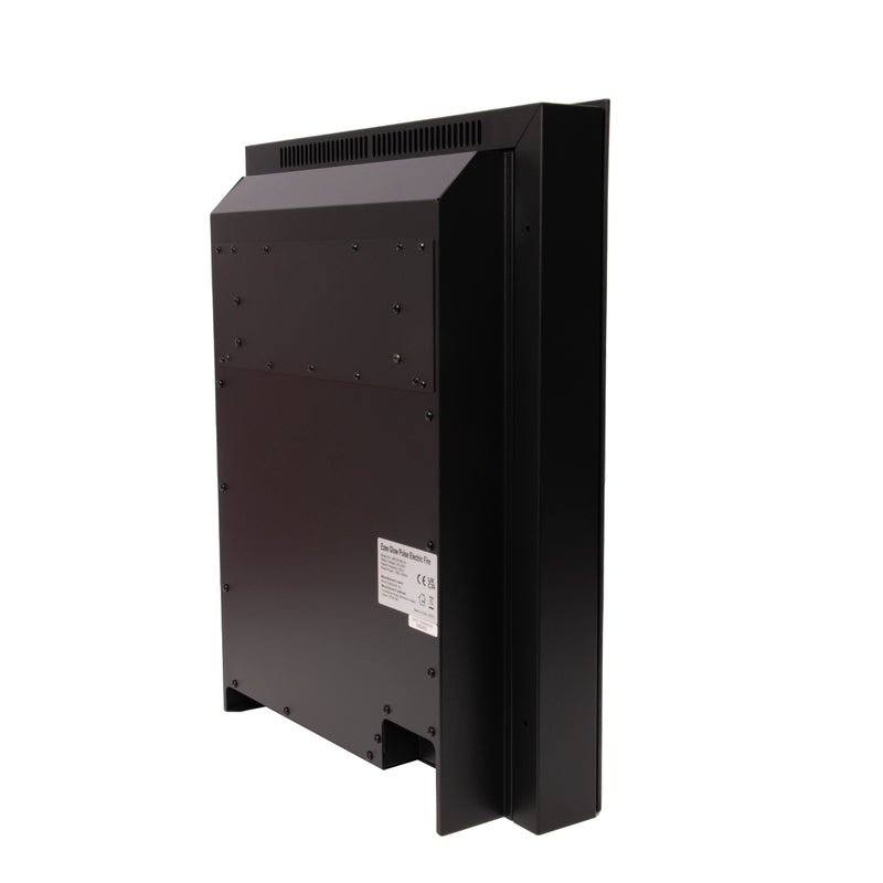 The back of a Ezee Glow Pulse Black Inset Electric Fire With Glass Trim

