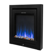 electric fire on white background with blue flame 