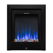 electric fire on white background with blue flame 