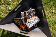 outside fire pit in garden 