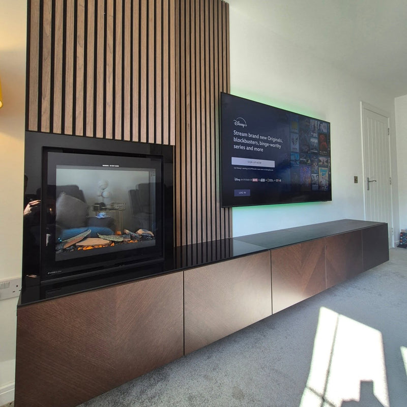 Ezee Glow Pulse Widescreen Black inset Electric Fire With  Glass Trim