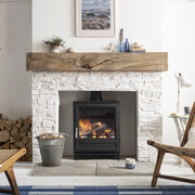 Arada Ecoburn 5 Widescreen in a white fireplace in a living room
