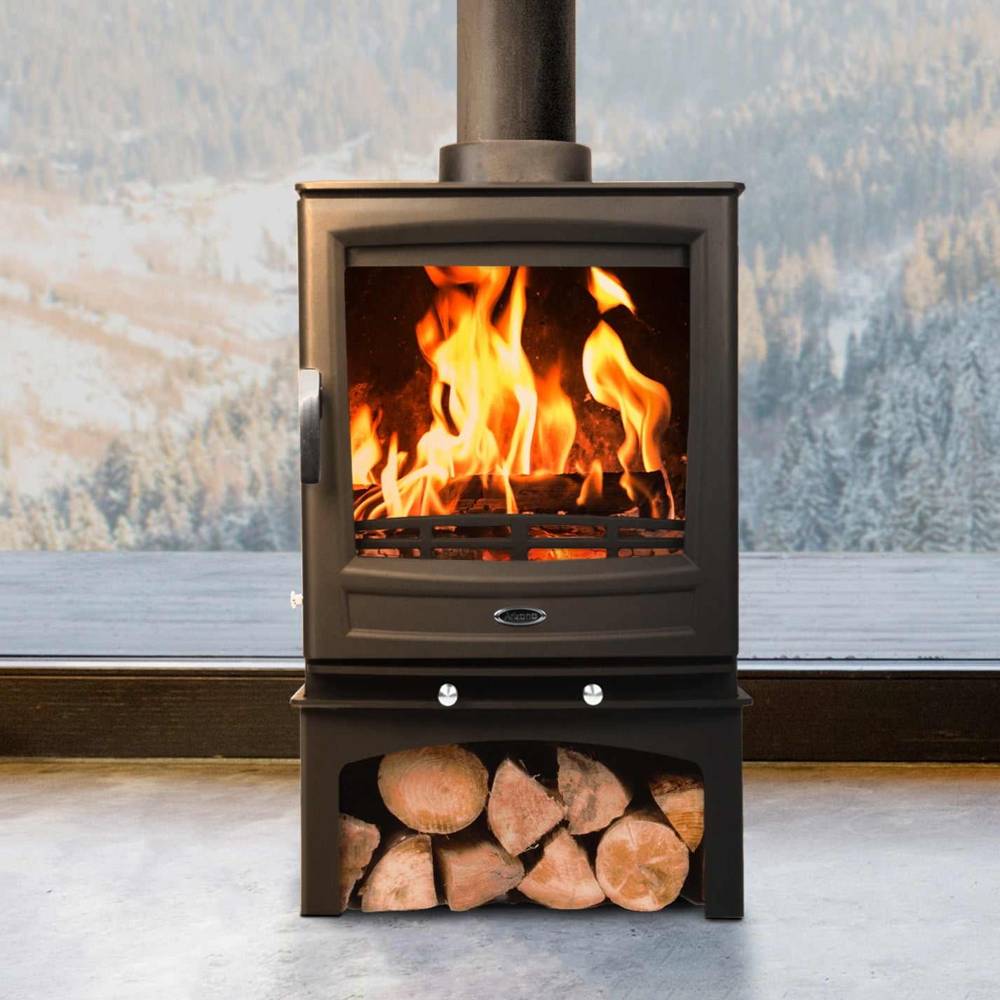 Arizona A05 5kW Eco Design Multi-Fuel Stove And log Store — GR8 Fires