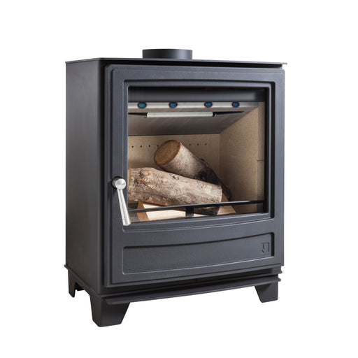 Arada Ecoburn 5 Widescreen with logs inside on a white background