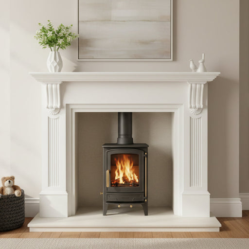 mazona warwick stove and stylish marble surround 