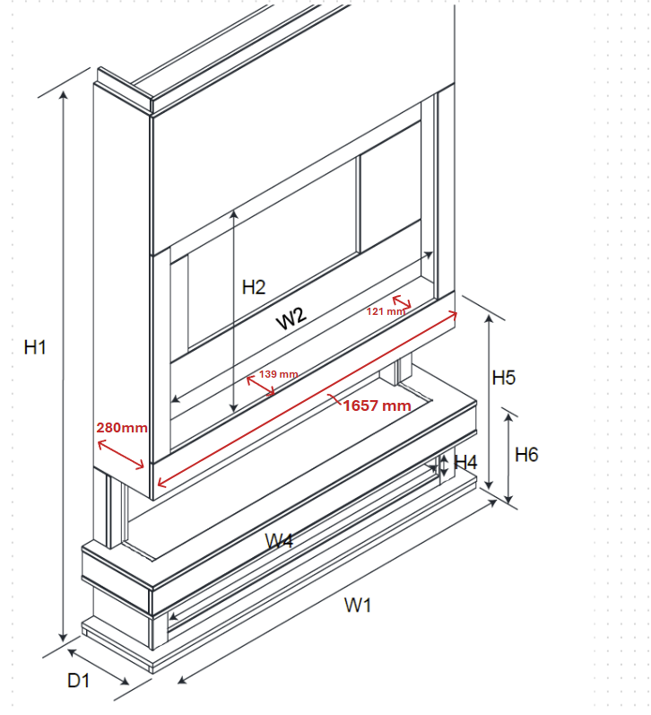Ezee Glow Celestial 60" Electric Fire Self Build Media Wall Kit