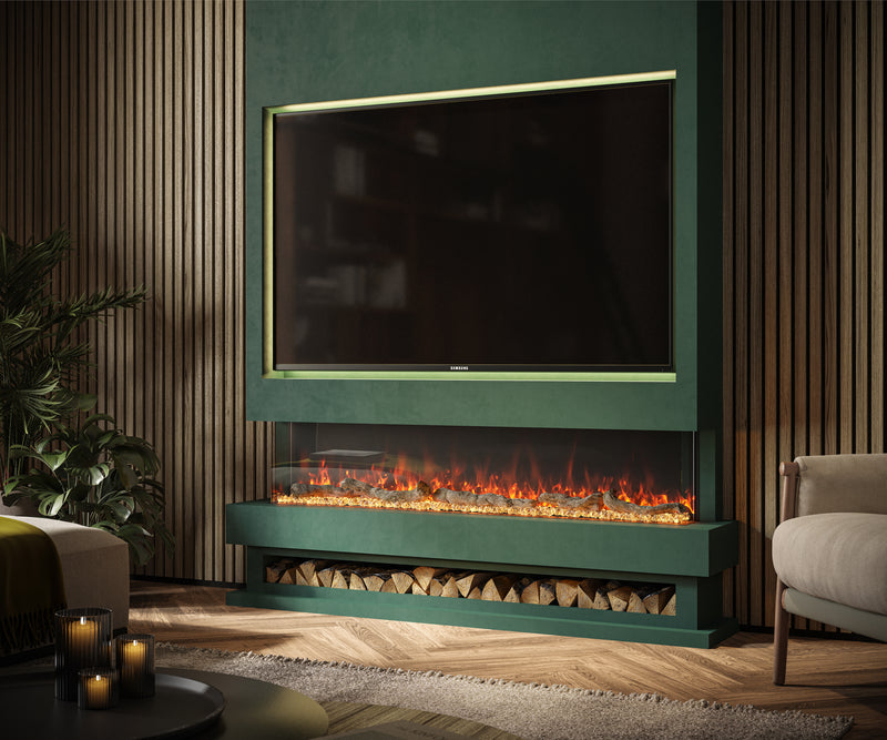 Ezee Glow Celestial 72" Electric Fire Self Build Media Wall Kit