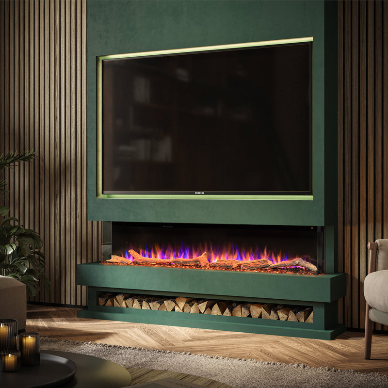 Ezee Glow Celestial 72" Electric Fire Self Build Media Wall Kit