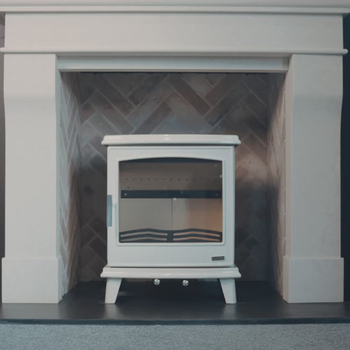 Cream enamel wood stove video 
