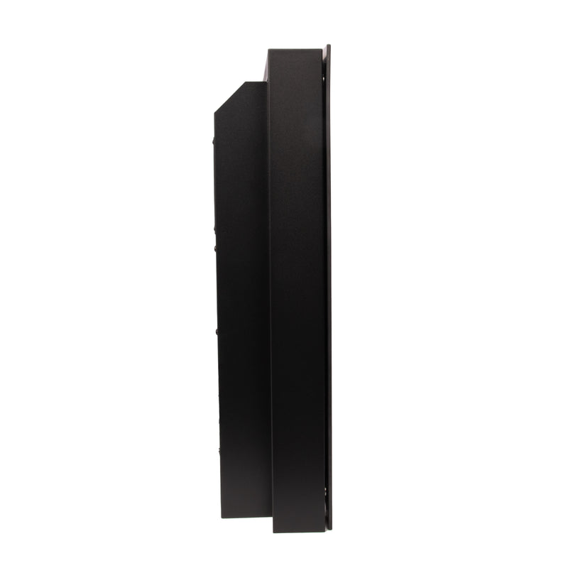 The side of a Ezee Glow Pulse Black Inset Electric Fire With Glass Trim

