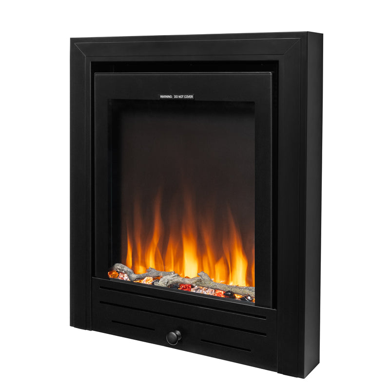 electric fire on white background with flame 