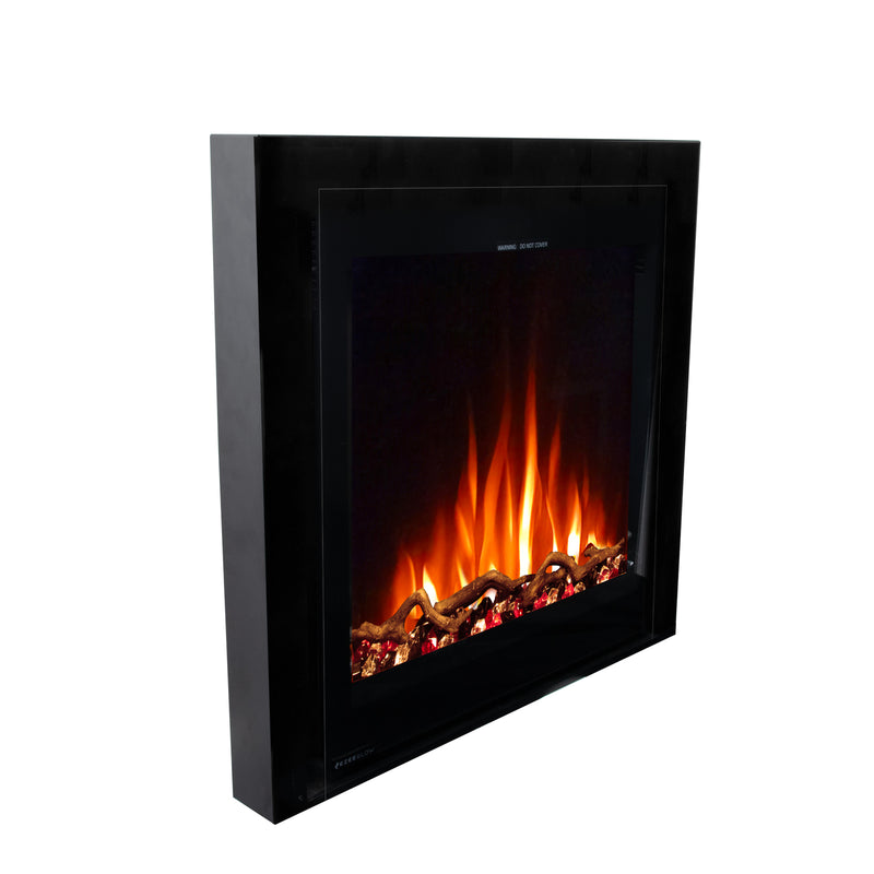 Ezee Glow Pulse Widescreen Black inset Electric Fire With  Glass Trim on white background